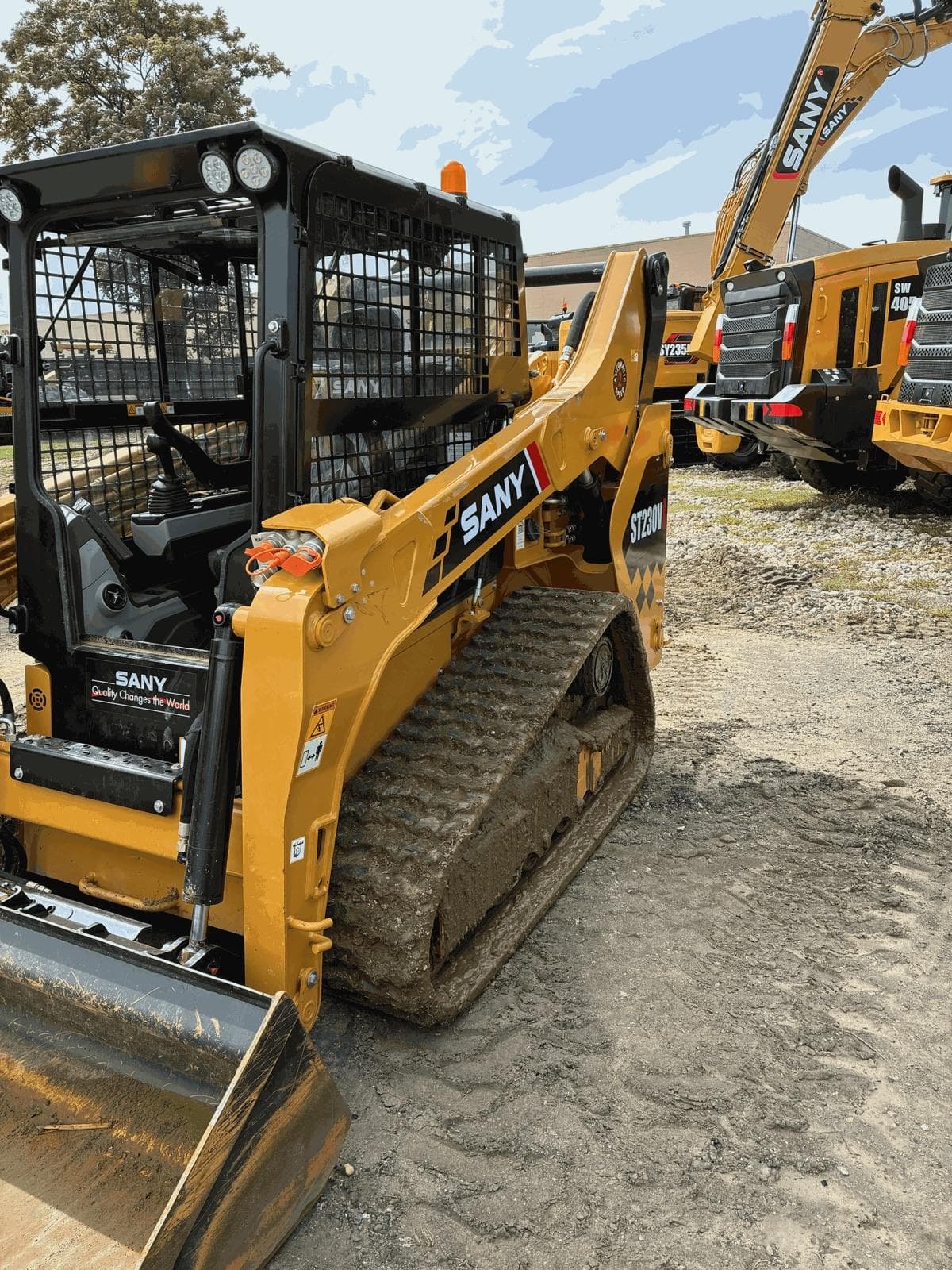 Princeton Excavation's SANY compact track loader, the machine that runs the plow in winter.